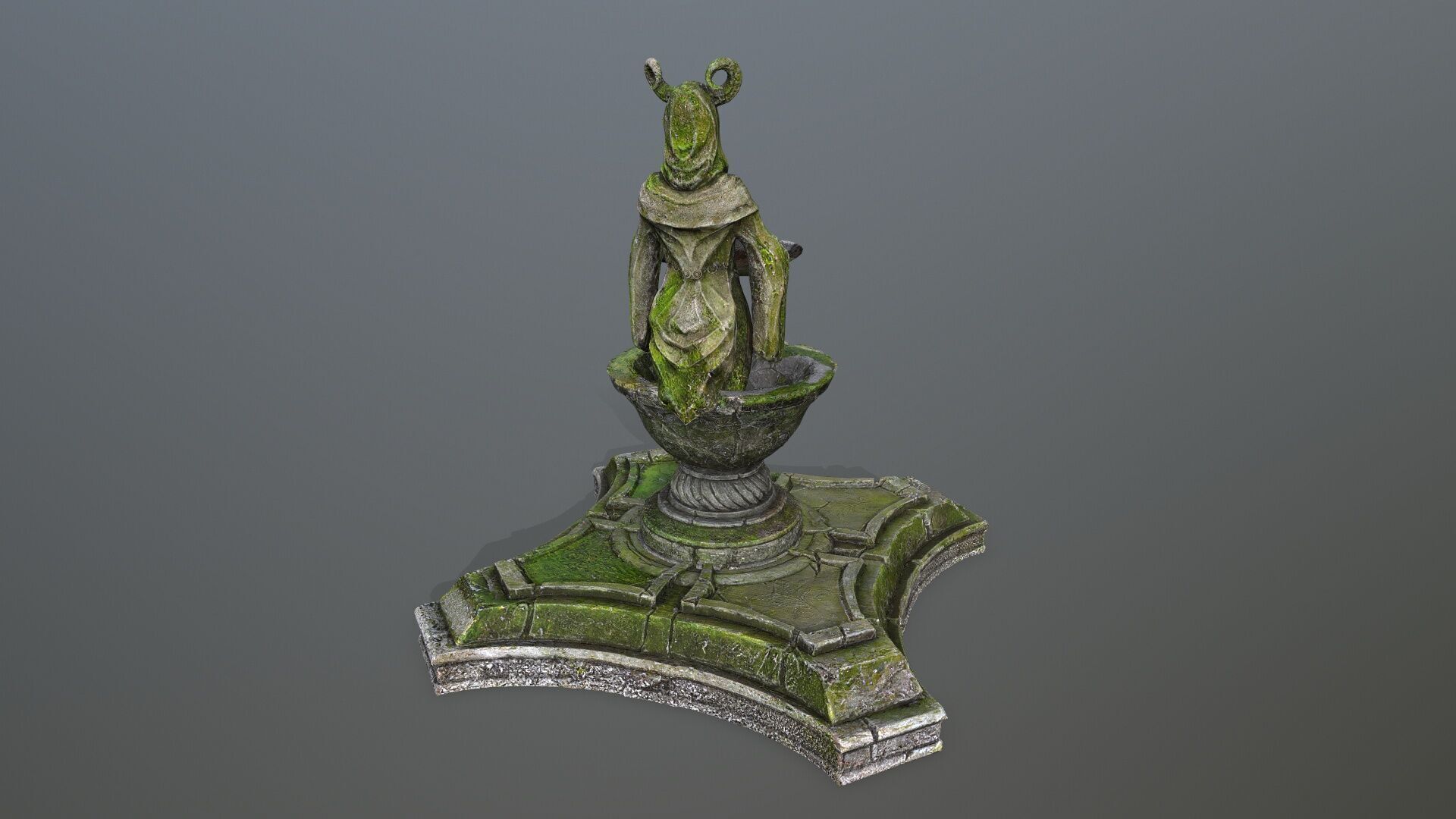 angel fountain Low-poly 3D model_7