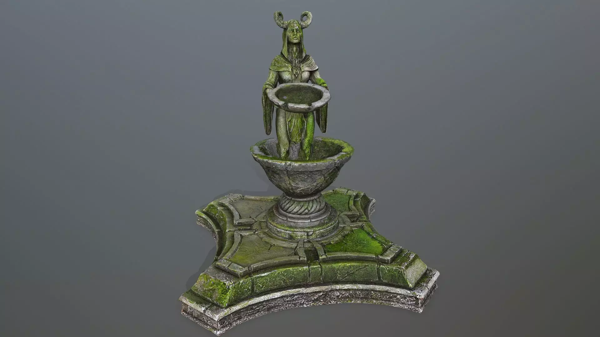 angel fountain Low-poly 3D model_0