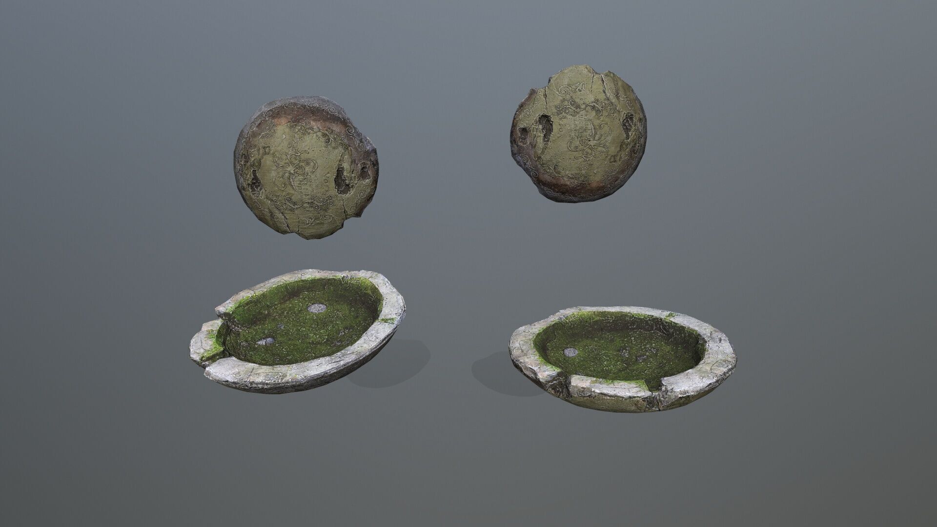 angel fountain Low-poly 3D model_15