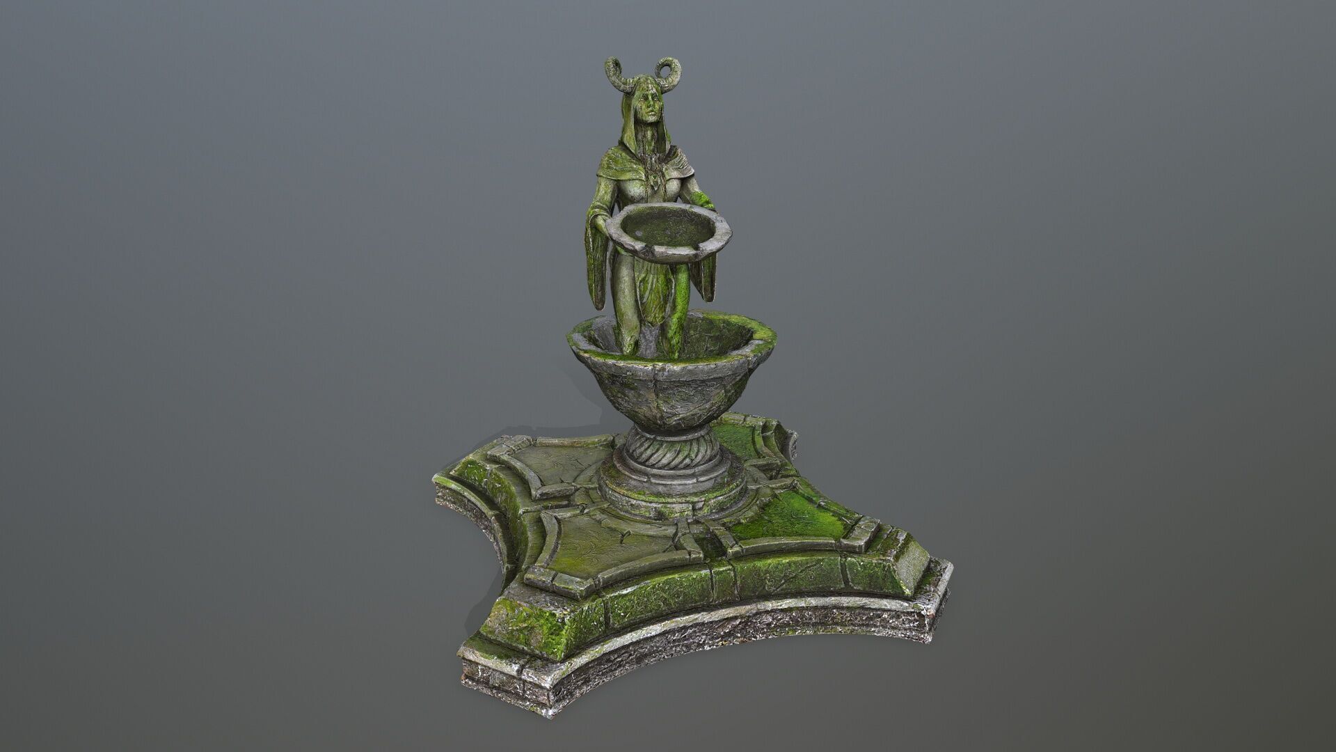 angel fountain Low-poly 3D model_10