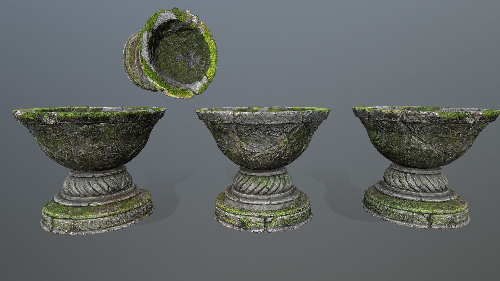 angel fountain Low-poly 3D model_13