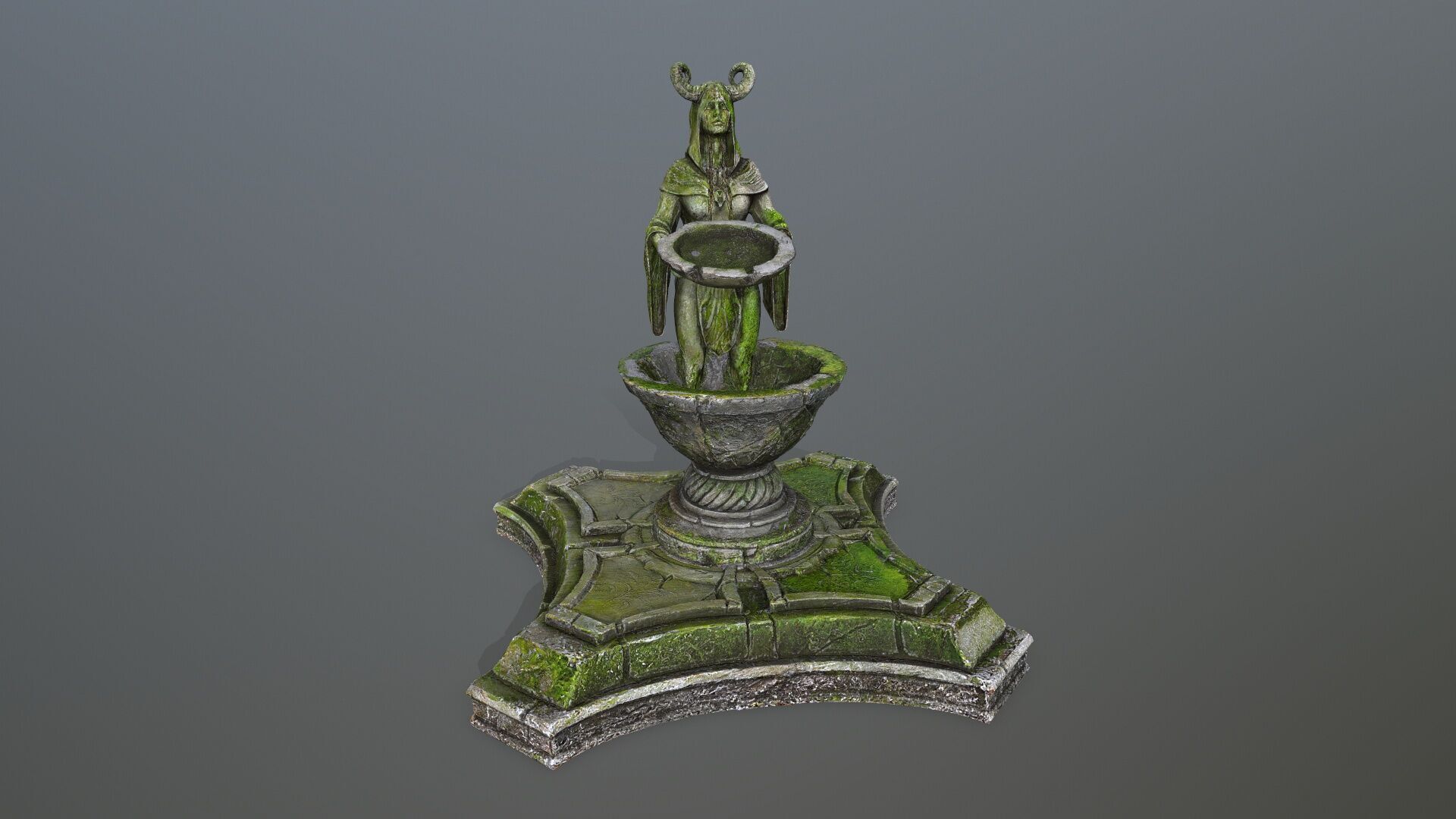 angel fountain Low-poly 3D model_2