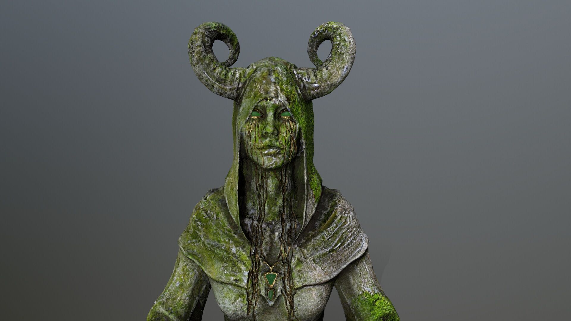 angel fountain Low-poly 3D model_17