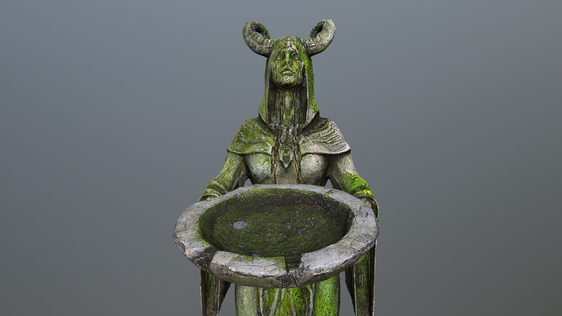 angel fountain Low-poly 3D model_20