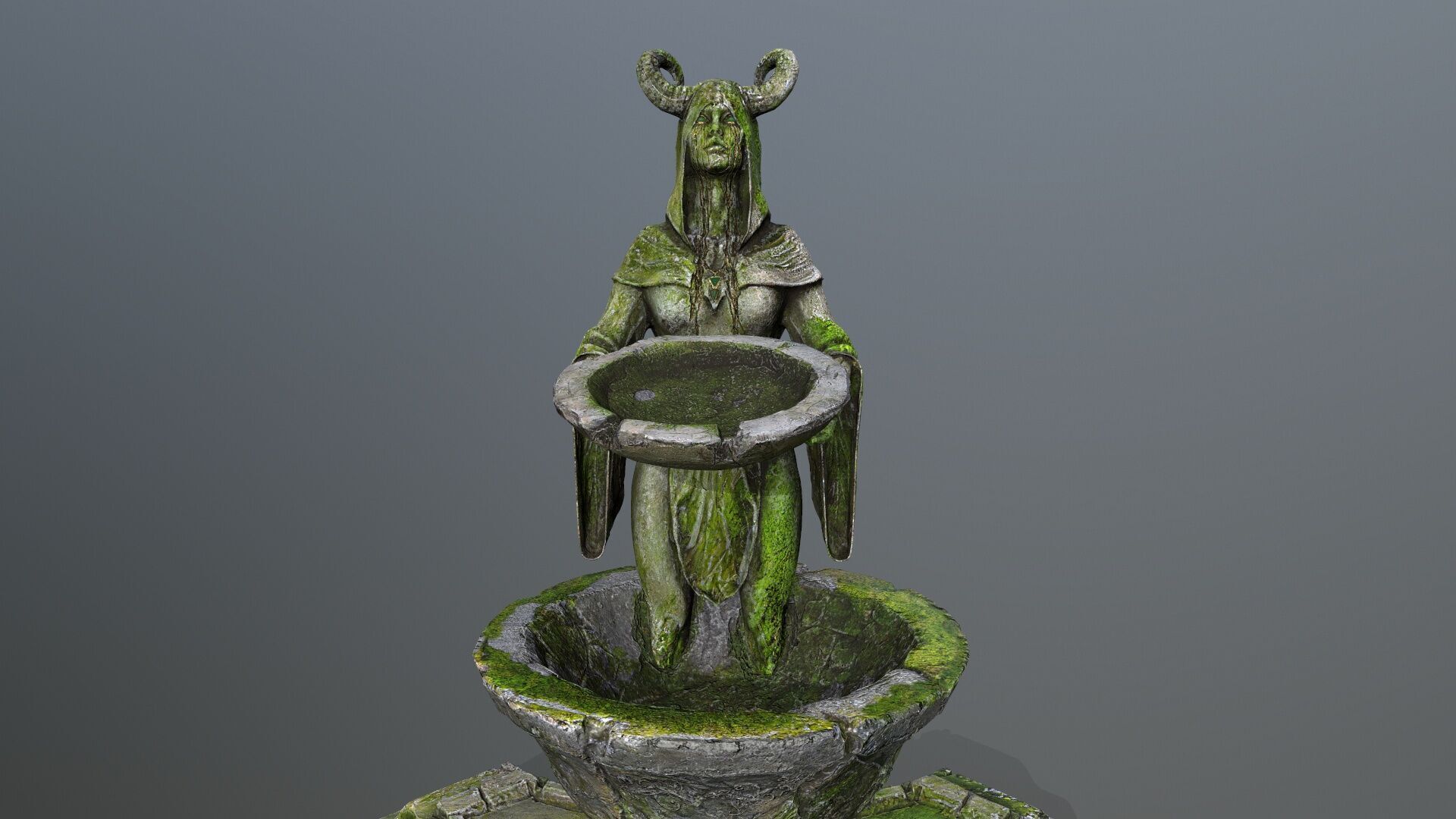 angel fountain Low-poly 3D model_18