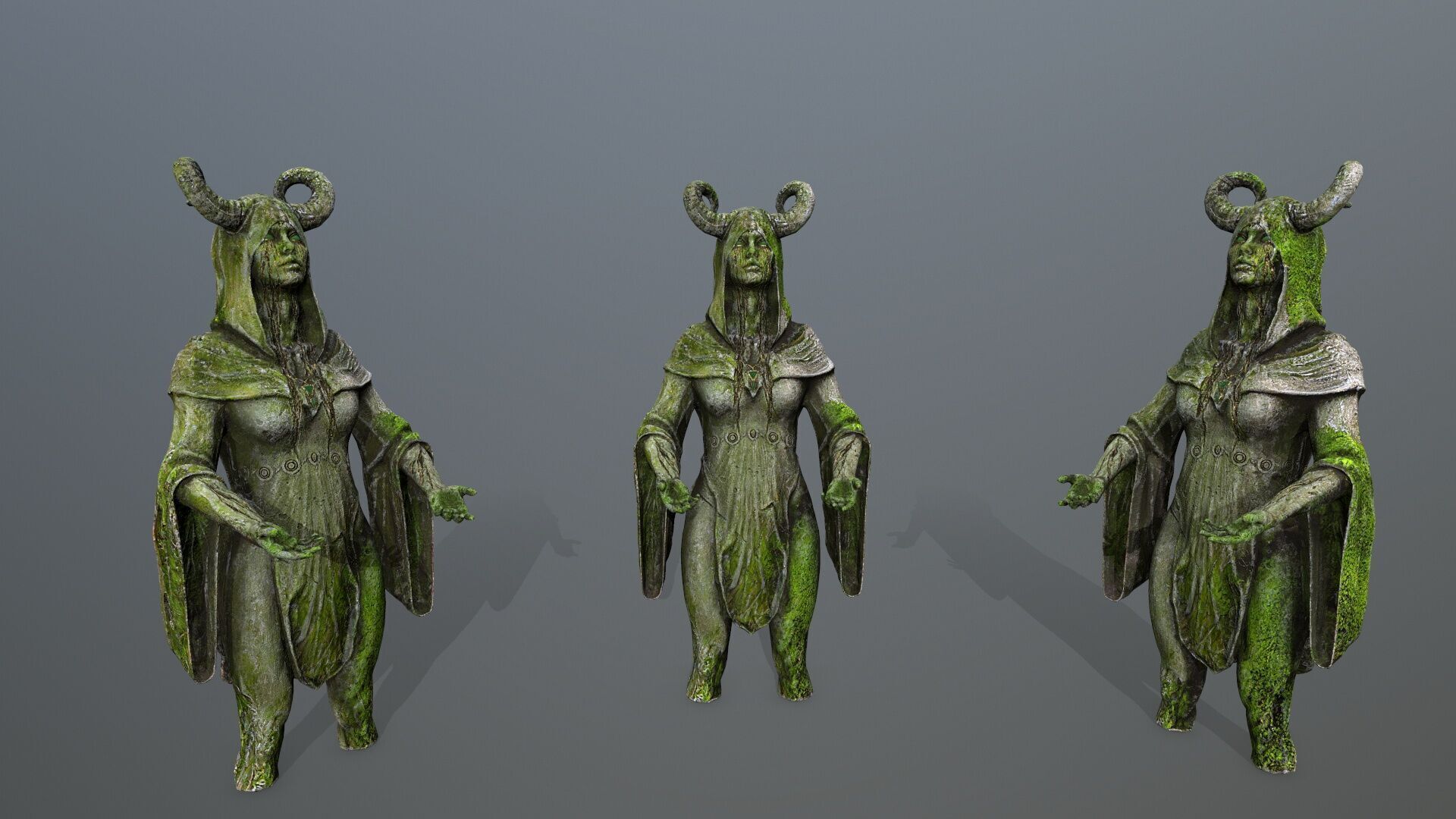 angel fountain Low-poly 3D model_12