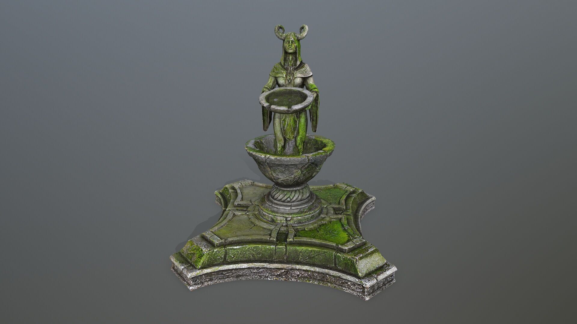 angel fountain Low-poly 3D model_11