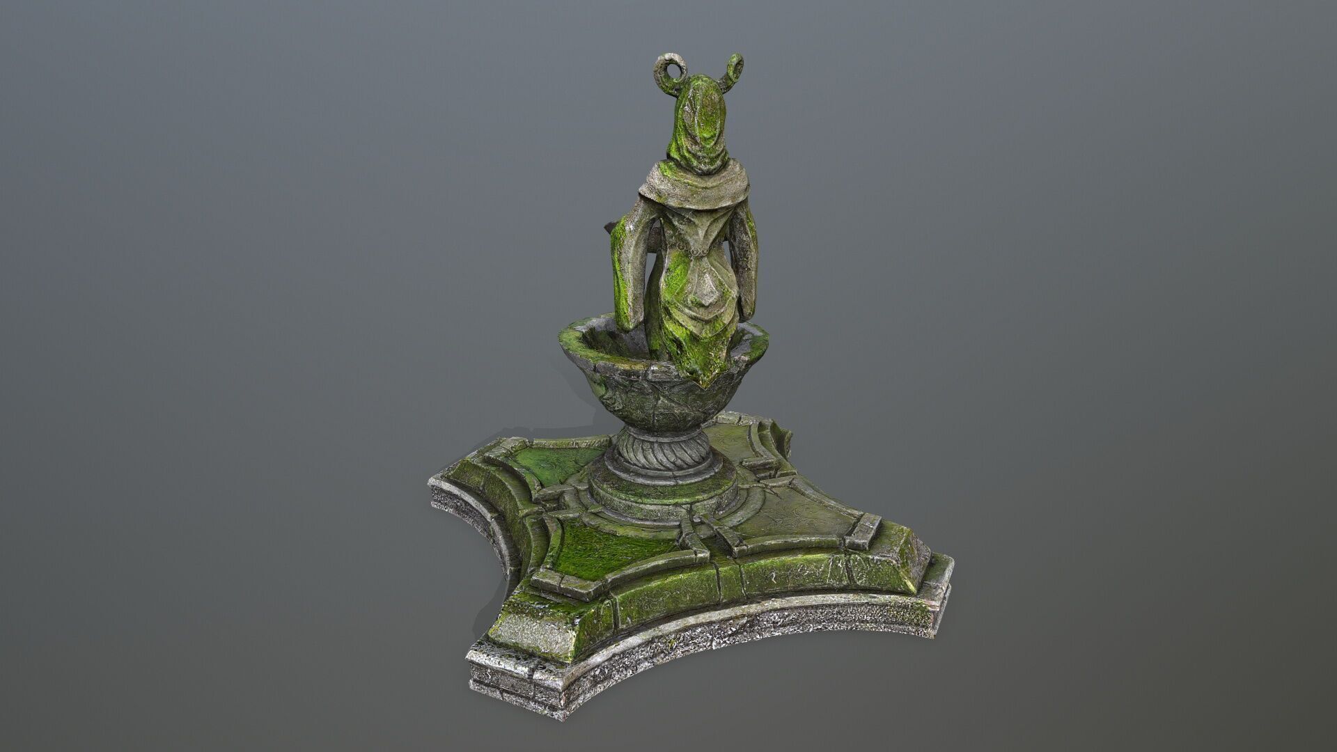 angel fountain Low-poly 3D model_6