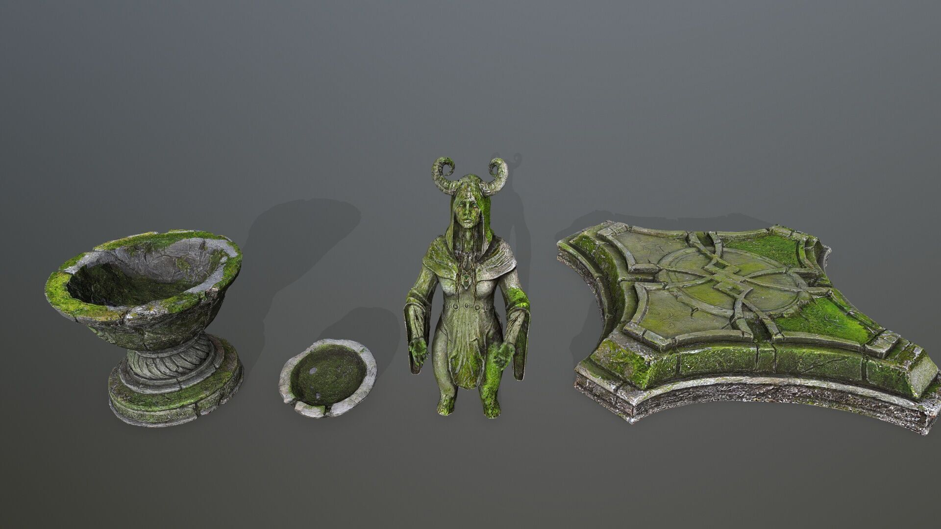 angel fountain Low-poly 3D model_1