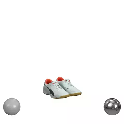 Gray and Red Sneakers