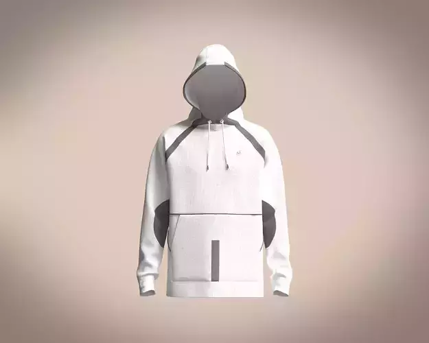 Mens hoodie with cut and sew zipper detailing and color block