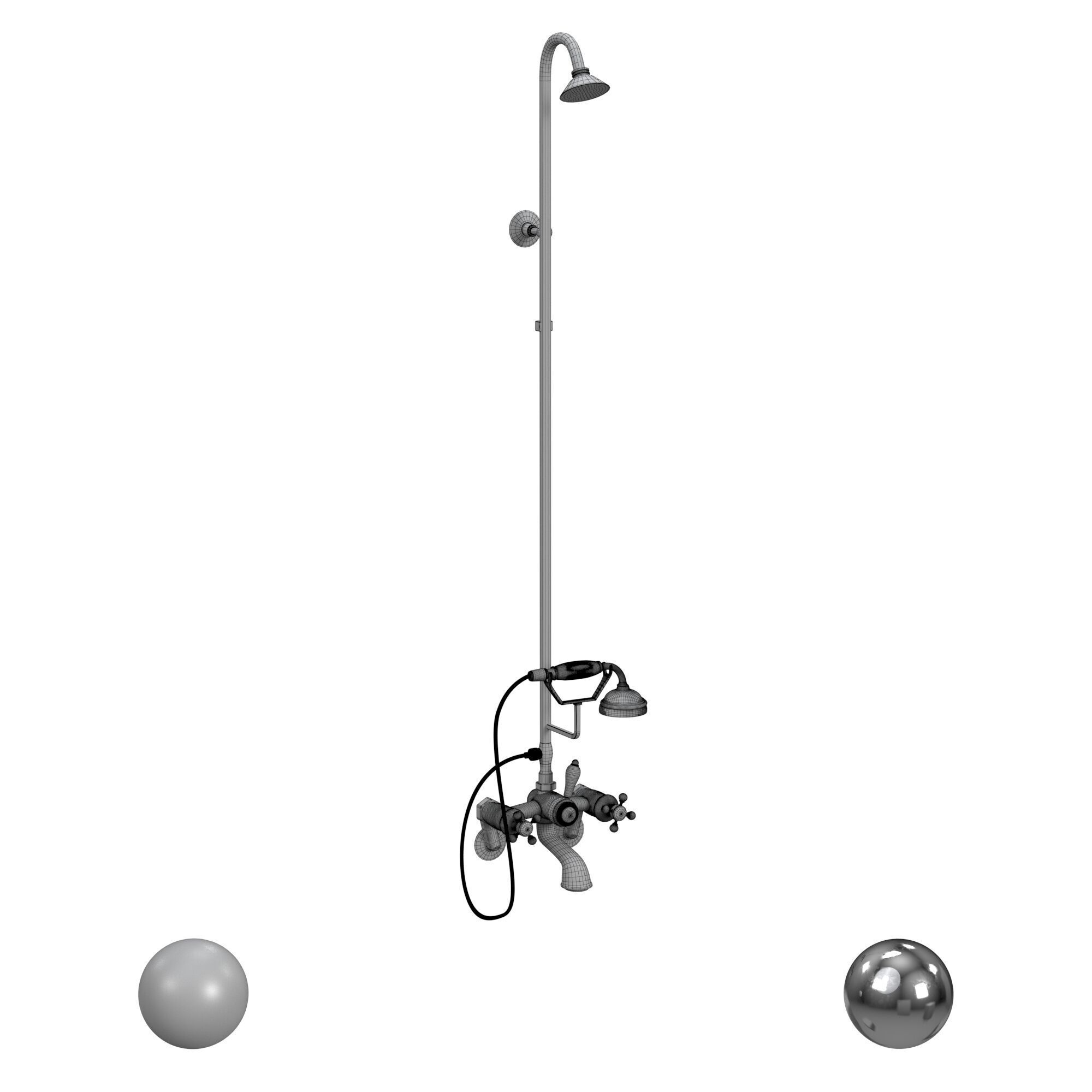 Cheviot TubShower Combination with Hand Shower 3D model_3