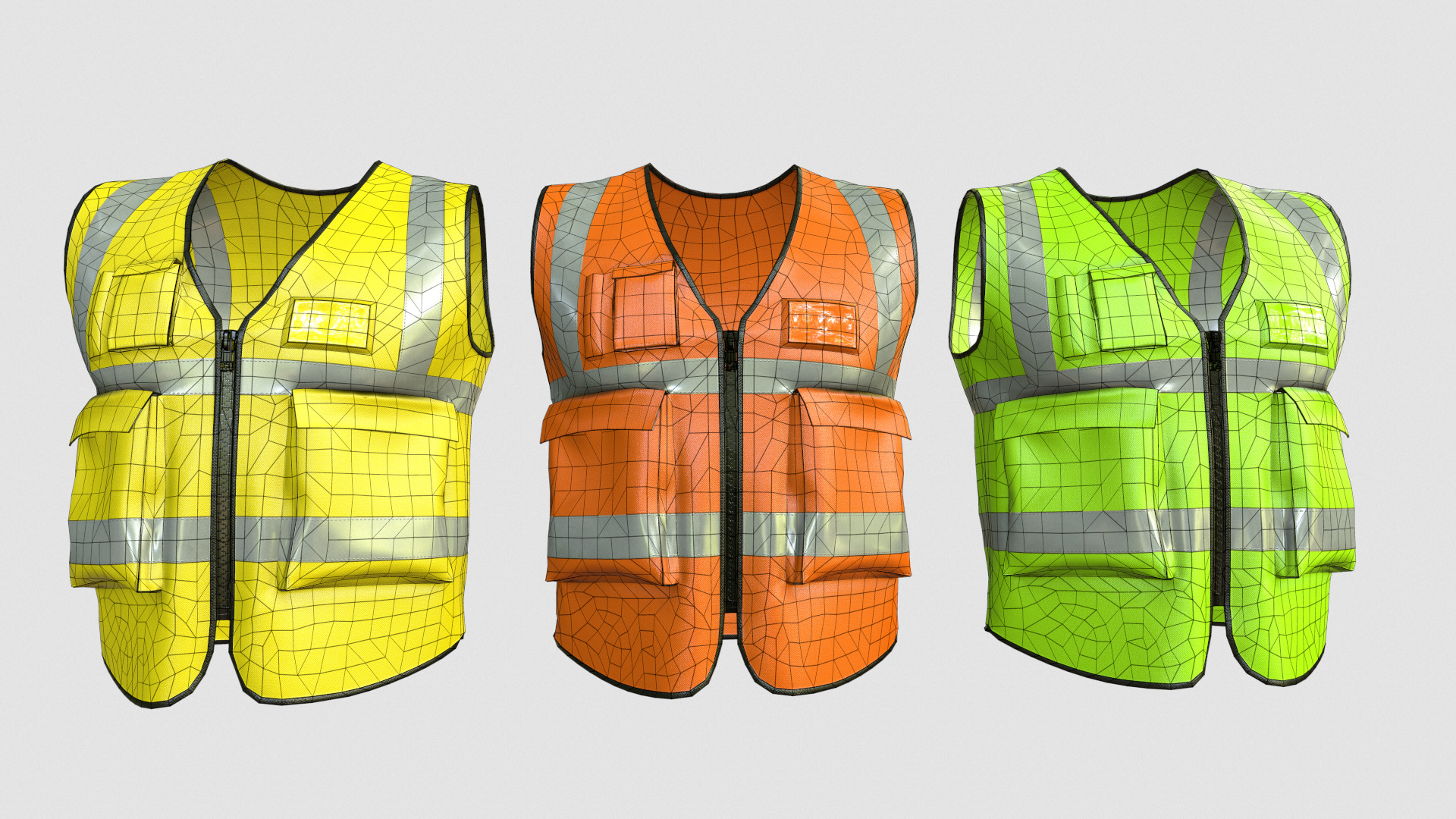 Reflective Safety Vest Low Poly Low-poly 3D model_20