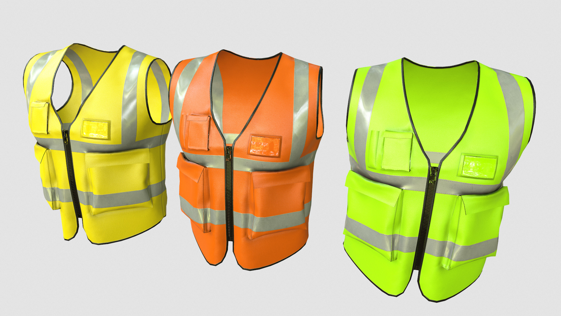 Reflective Safety Vest Low Poly Low-poly 3D model_11