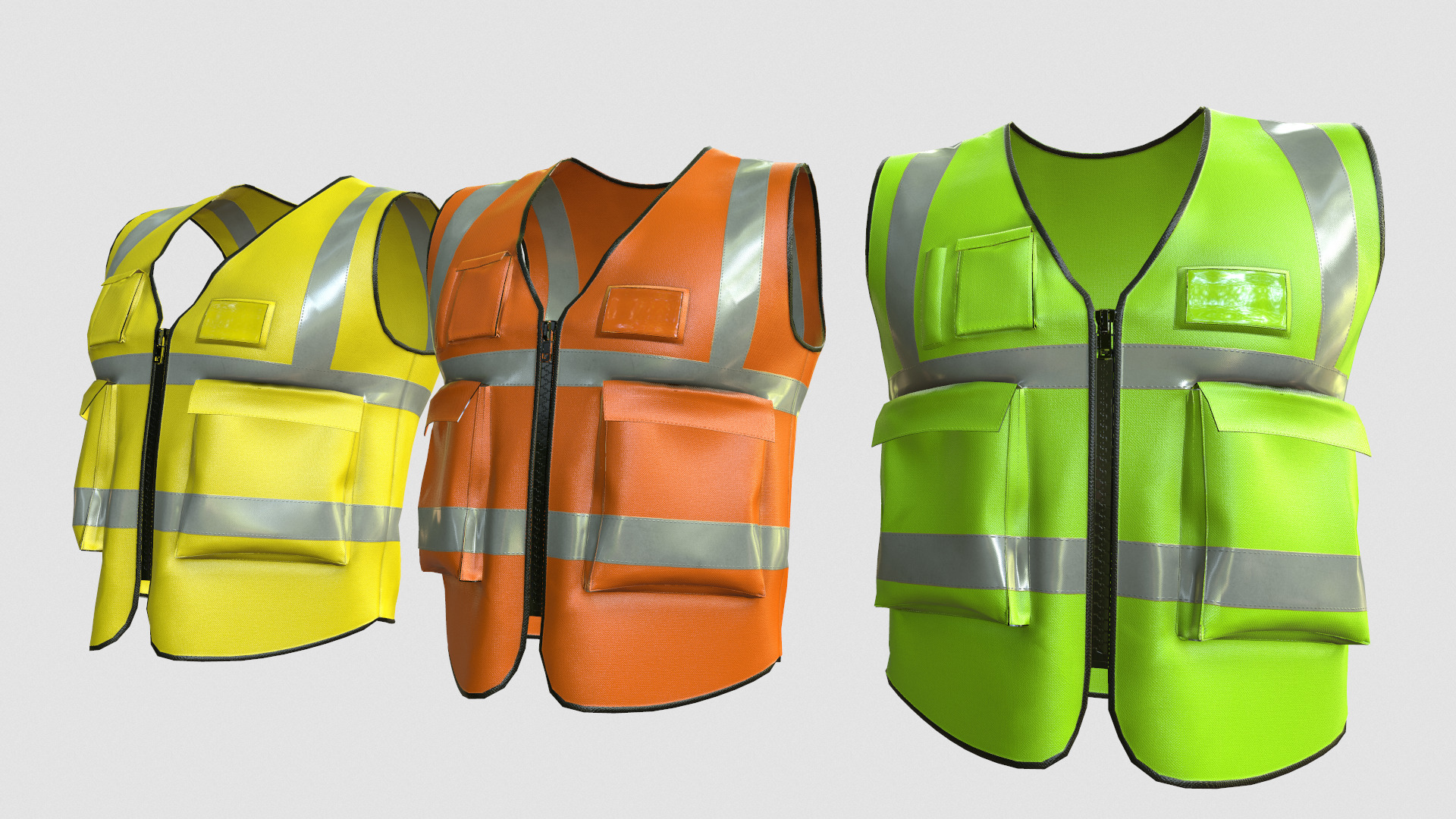 Reflective Safety Vest Low Poly Low-poly 3D model_16