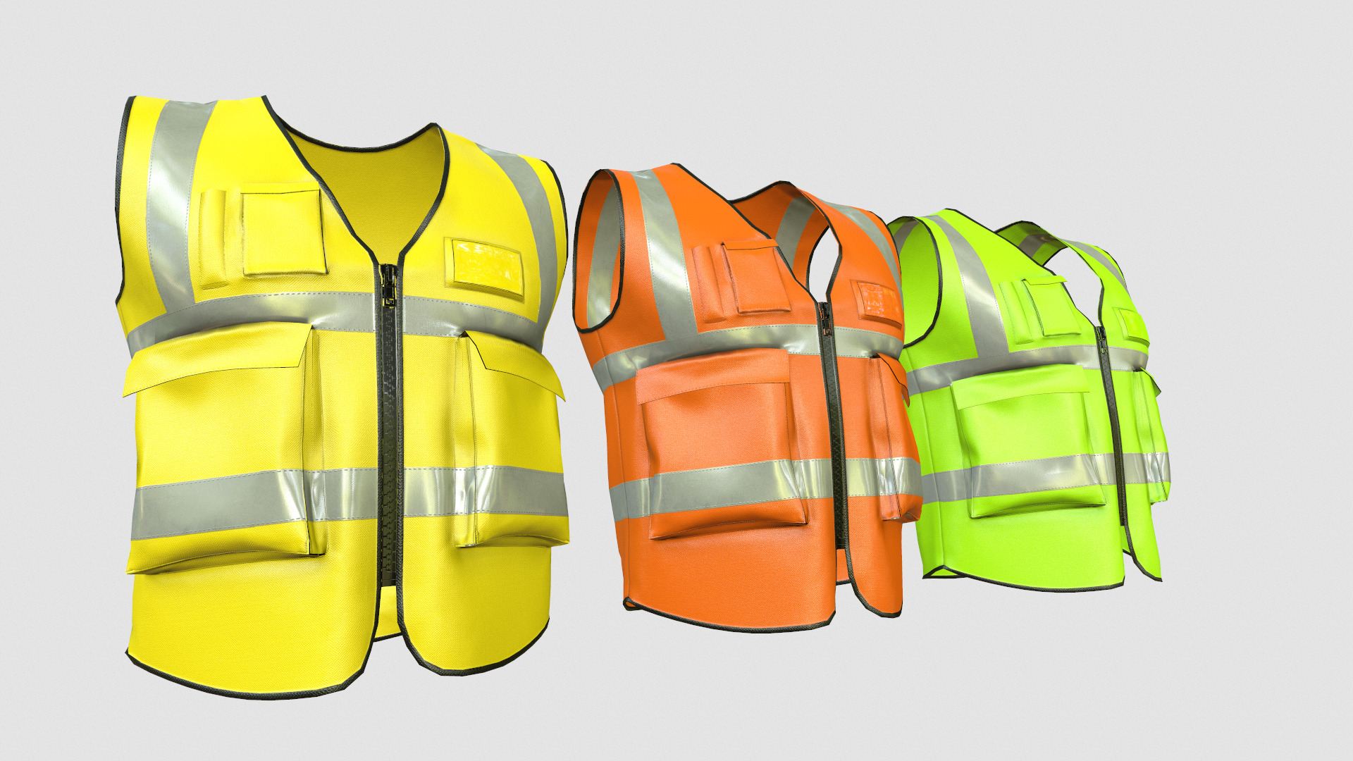 Reflective Safety Vest Low Poly Low-poly 3D model_12