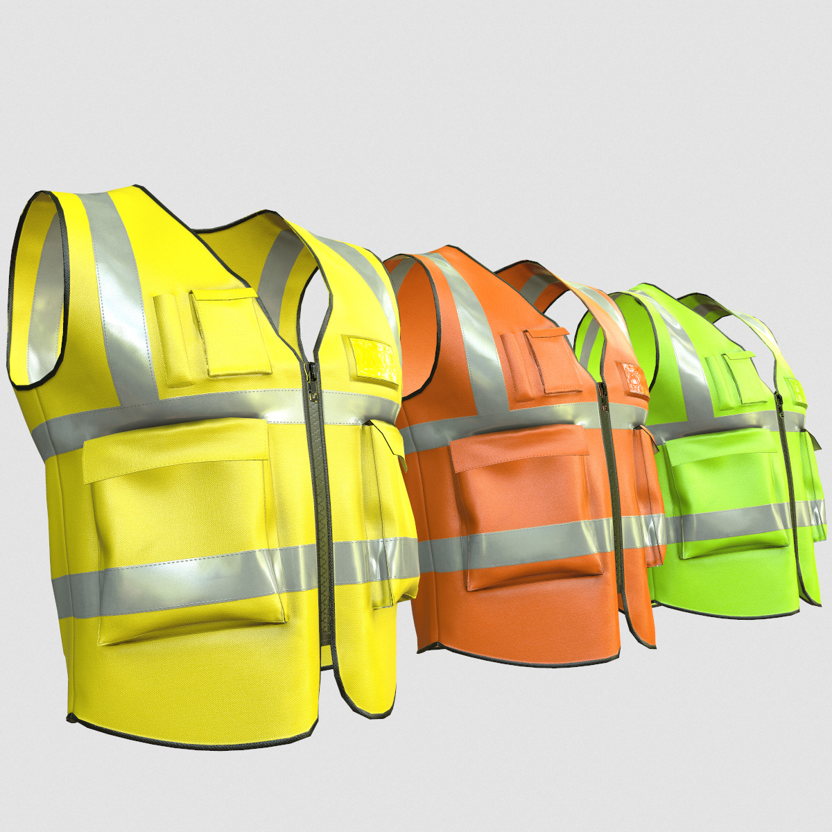 Reflective Safety Vest Low Poly Low-poly 3D model_1