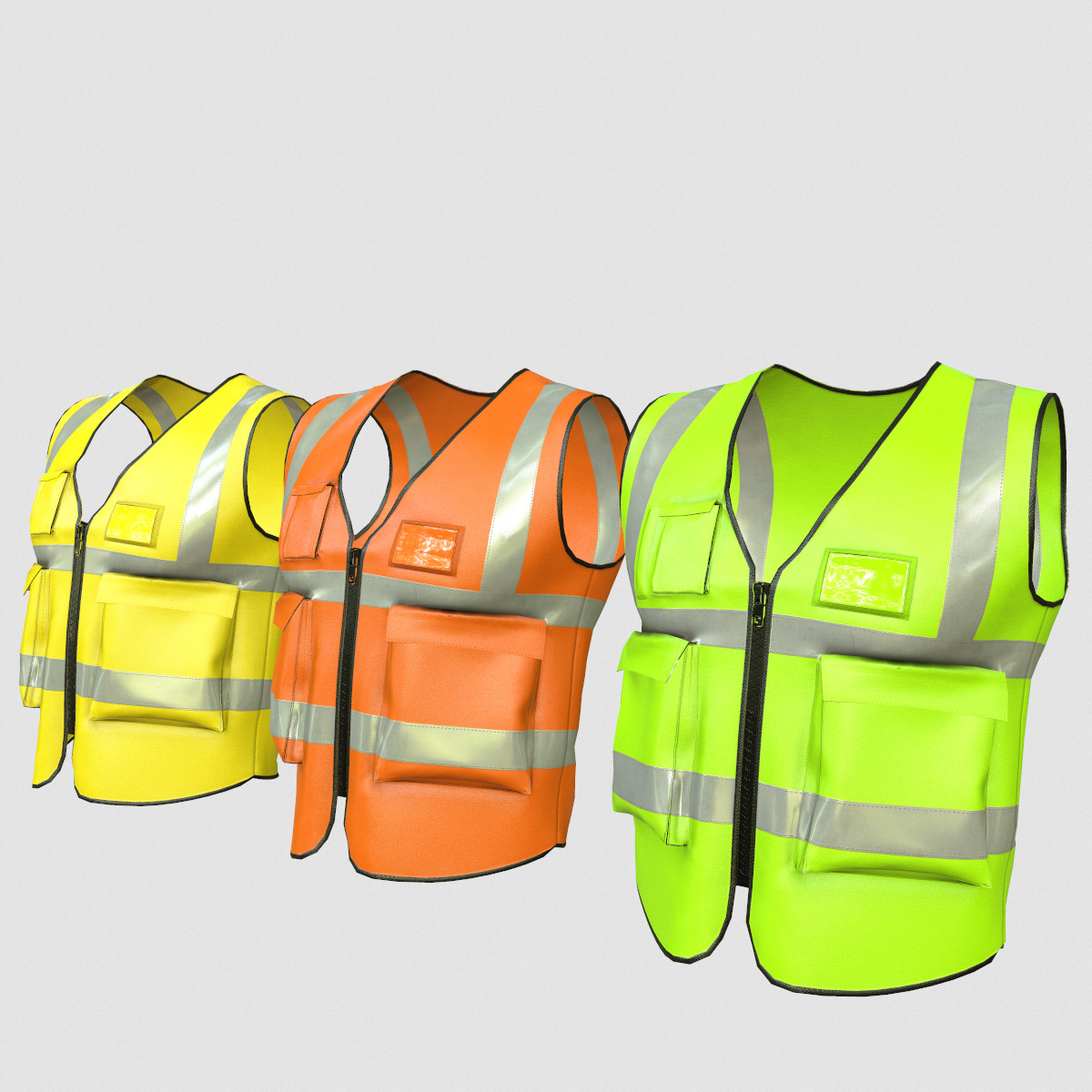 Reflective Safety Vest Low Poly Low-poly 3D model_2