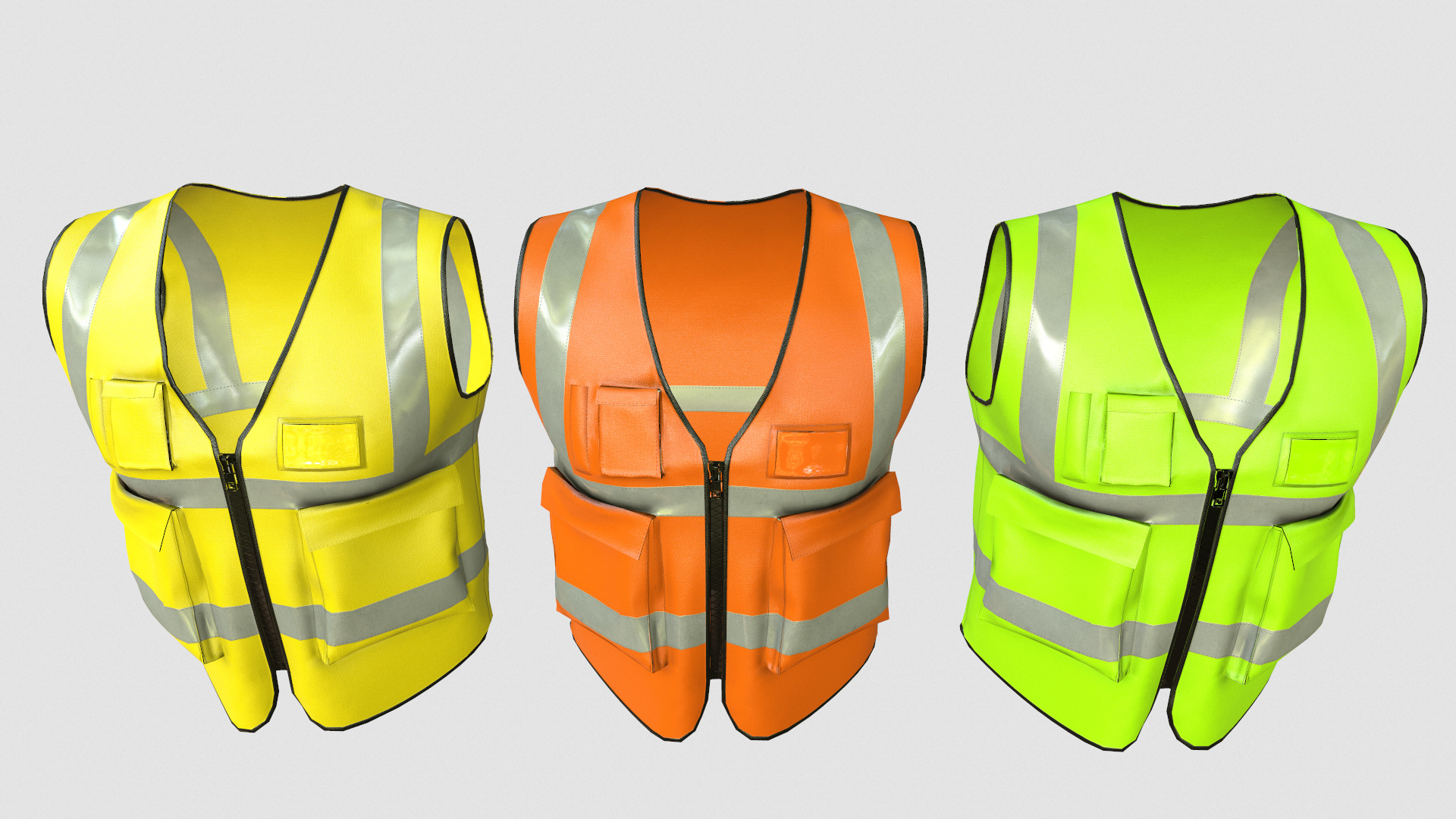 Reflective Safety Vest Low Poly Low-poly 3D model_13