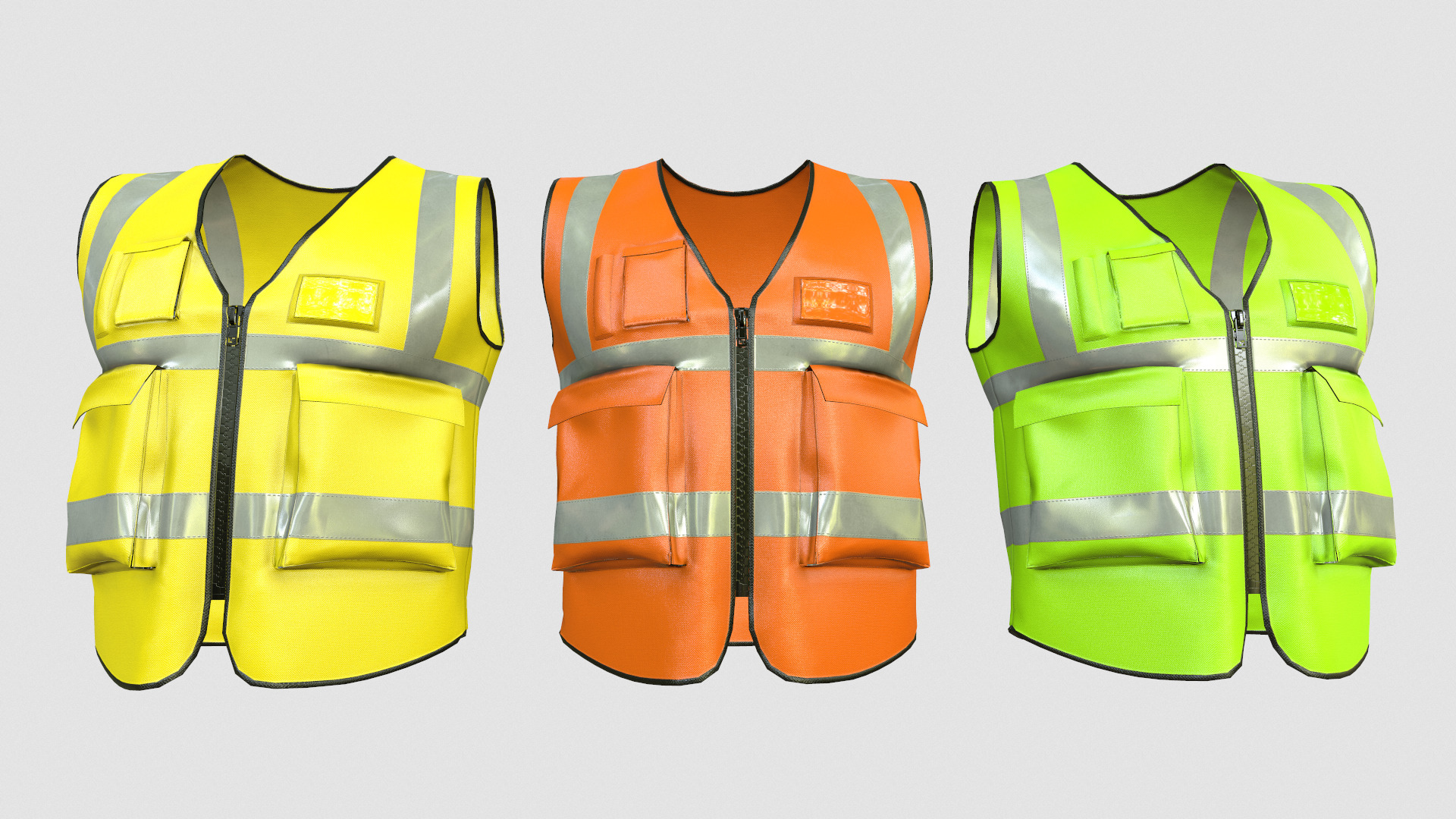 Reflective Safety Vest Low Poly Low-poly 3D model_9