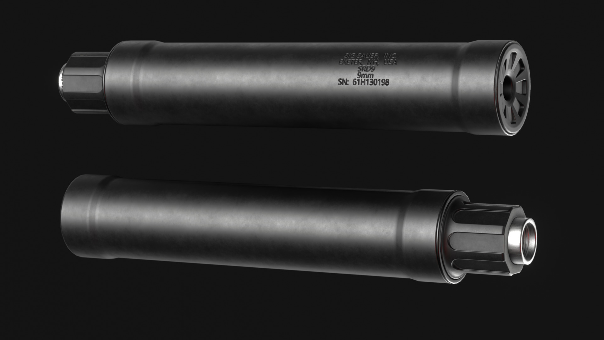 SIG Sauer P226 TACOPS and SRD9 Suppressor - Game Asset Low-poly 3D model_13
