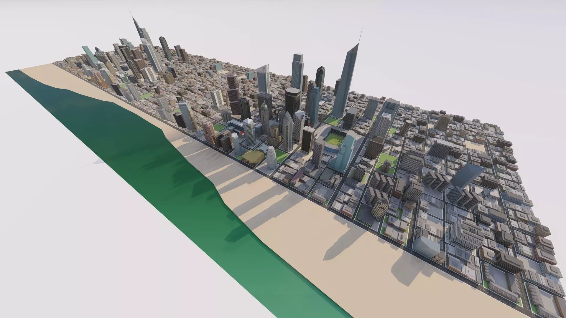 City-modern city- urban 3D model