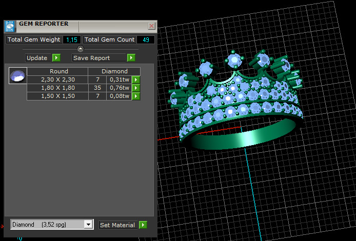 crown ring 3D print model_2