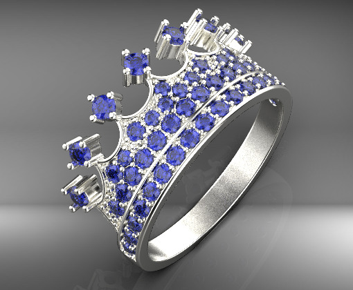 crown ring 3D print model_24