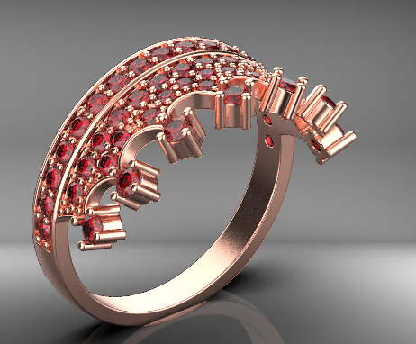 crown ring 3D print model_22