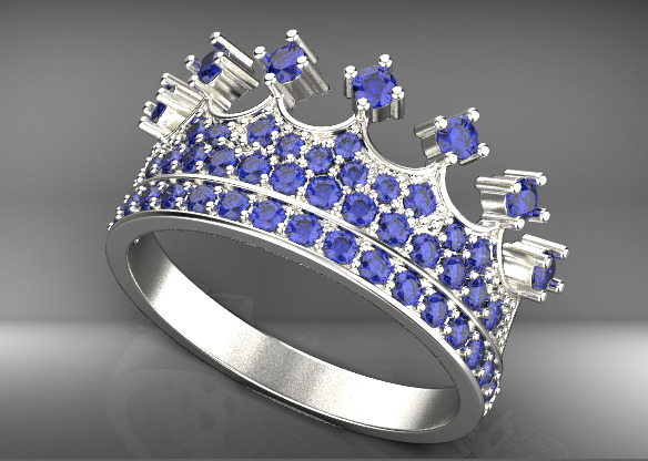 crown ring 3D print model_10