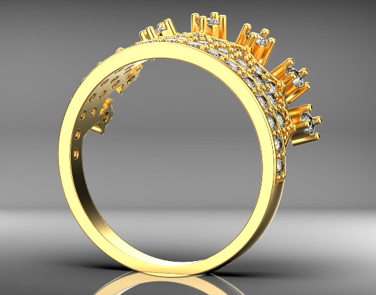 crown ring 3D print model_13