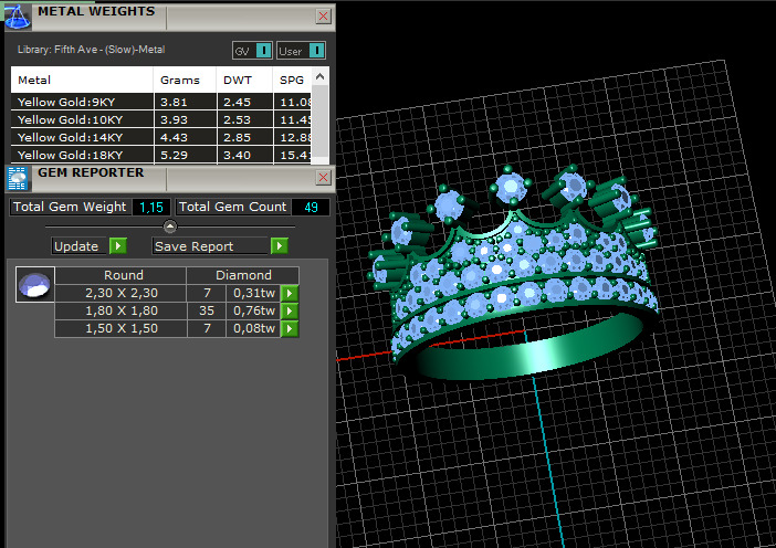 crown ring 3D print model_9