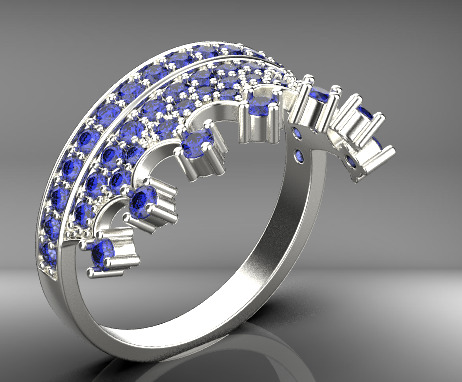 crown ring 3D print model_23