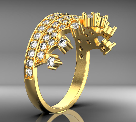 crown ring 3D print model_20