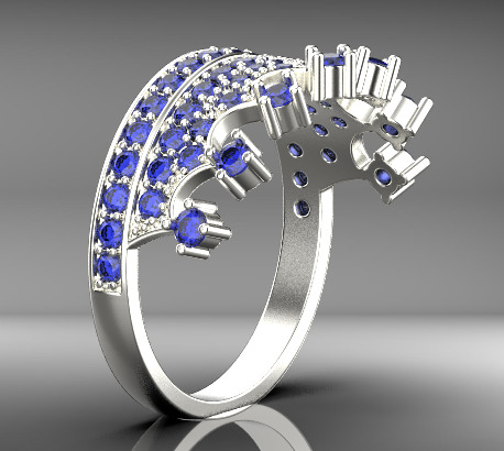 crown ring 3D print model_19