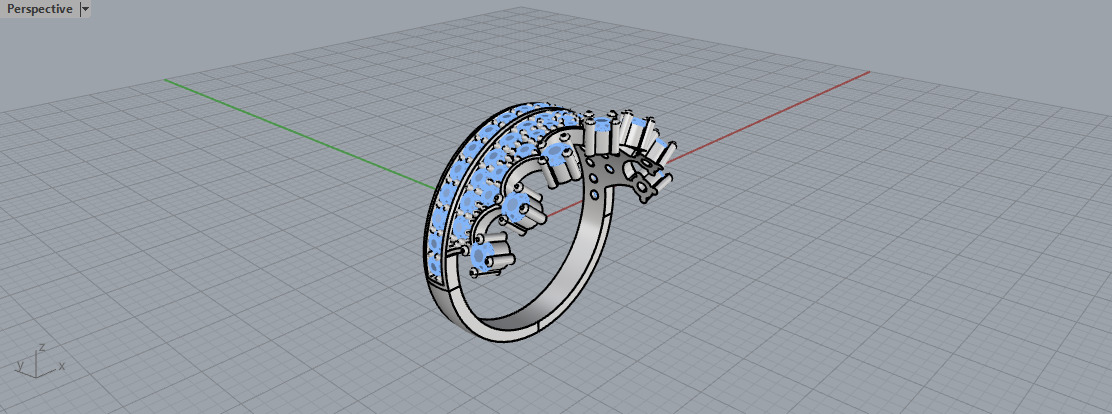crown ring 3D print model_8