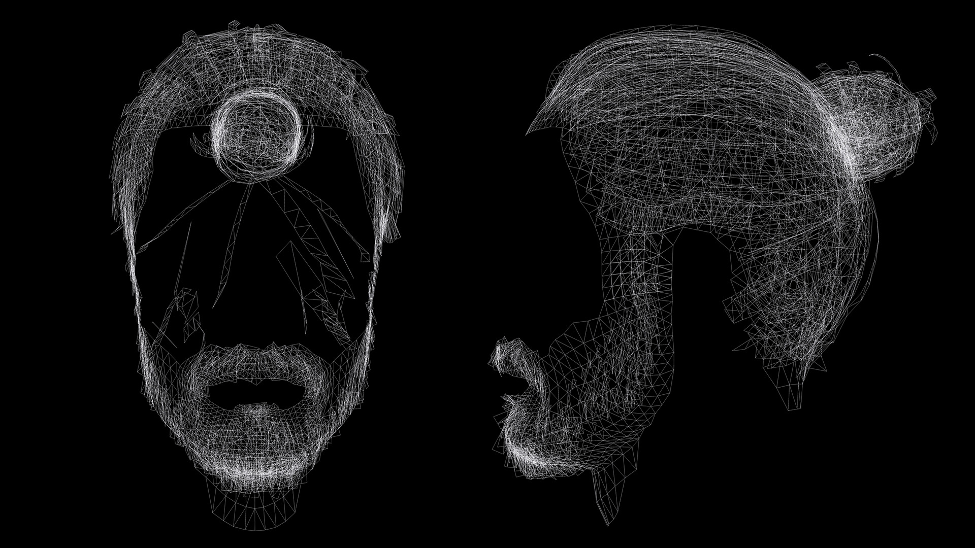 Sleek Man Bun with Trimmed Beard -Game-Ready Asset Low-poly 3D model_18