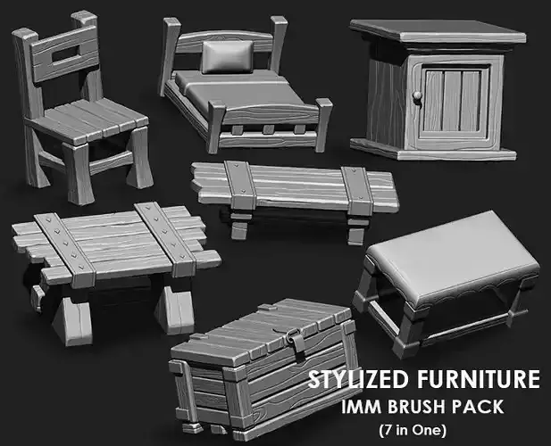 Stylized Furniture IMM Brush Pack 7 in One