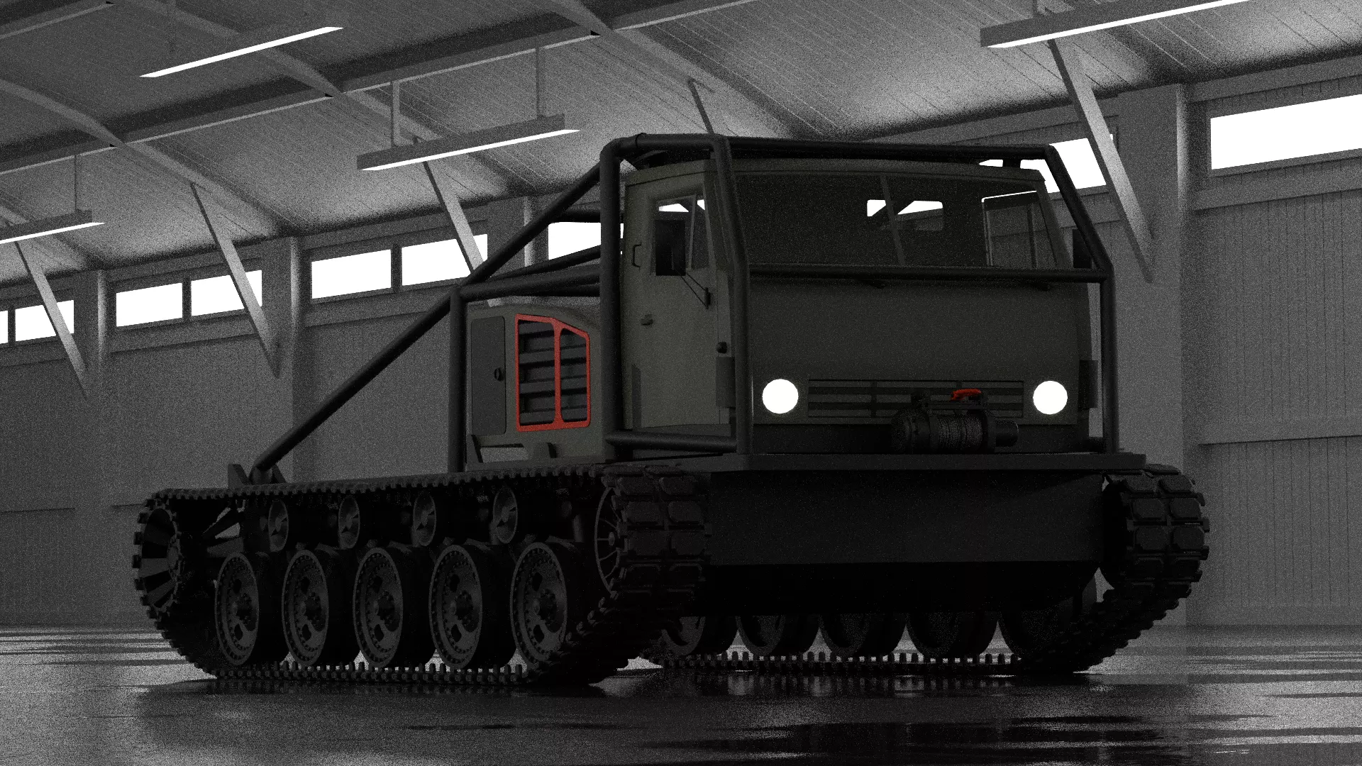 Tracked Off-Road Utility Vehicle 3D Model Industrial Snow Low-poly 3D model