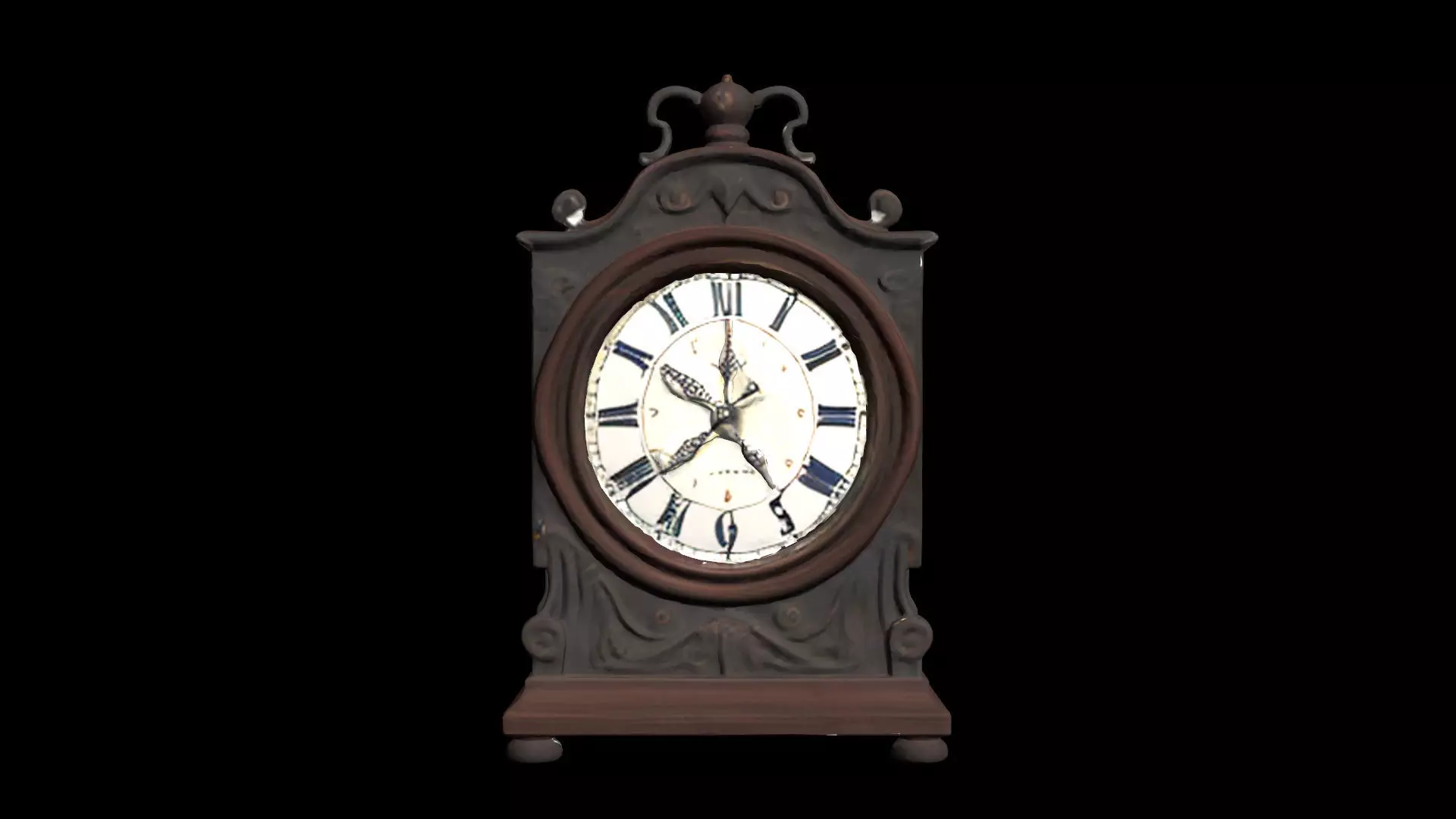 Ancient Clock Low-poly 3D model_0