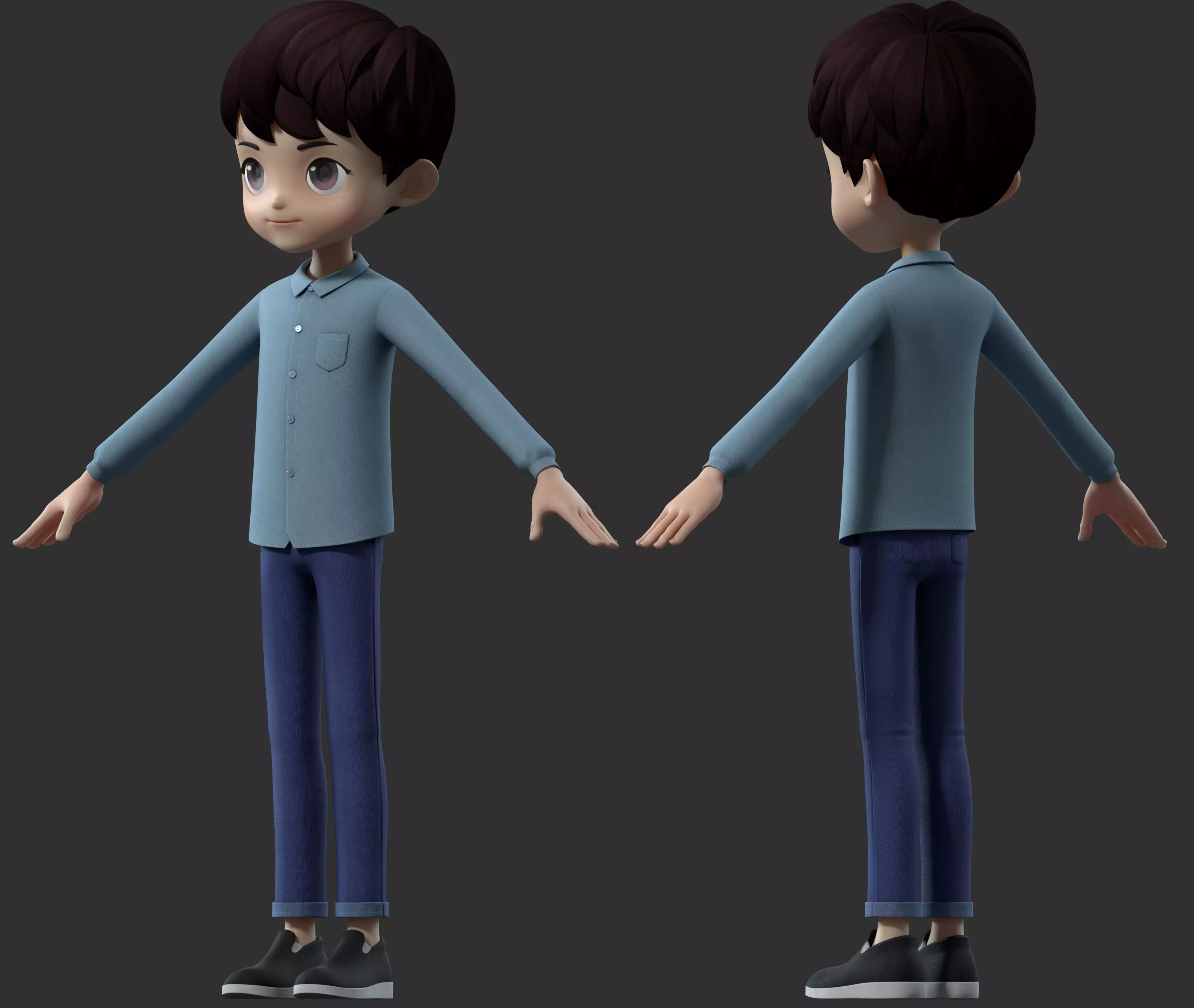 cartoon boy child 3D model_0