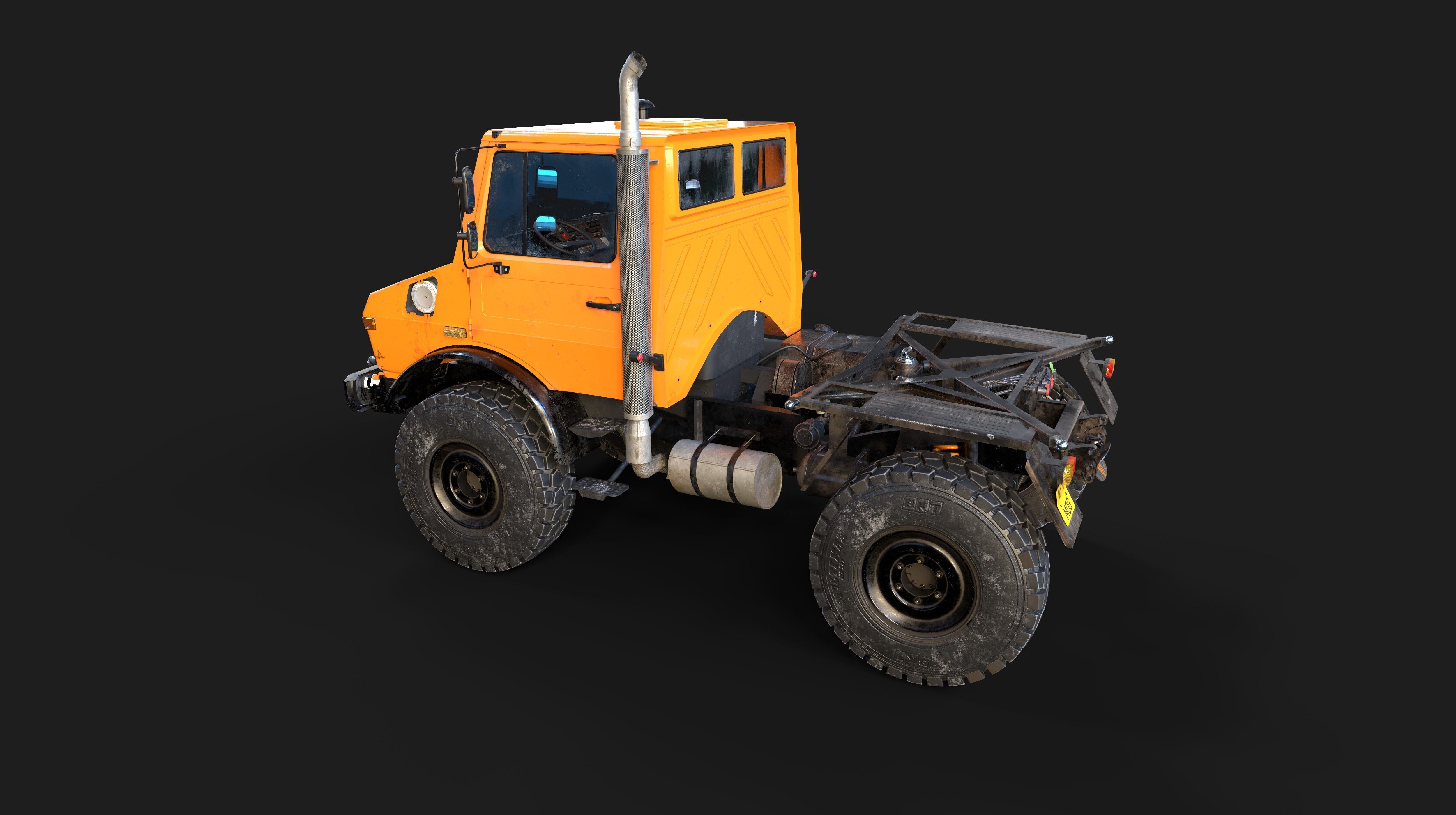 Unimog U1650 Low-poly 3D model_5