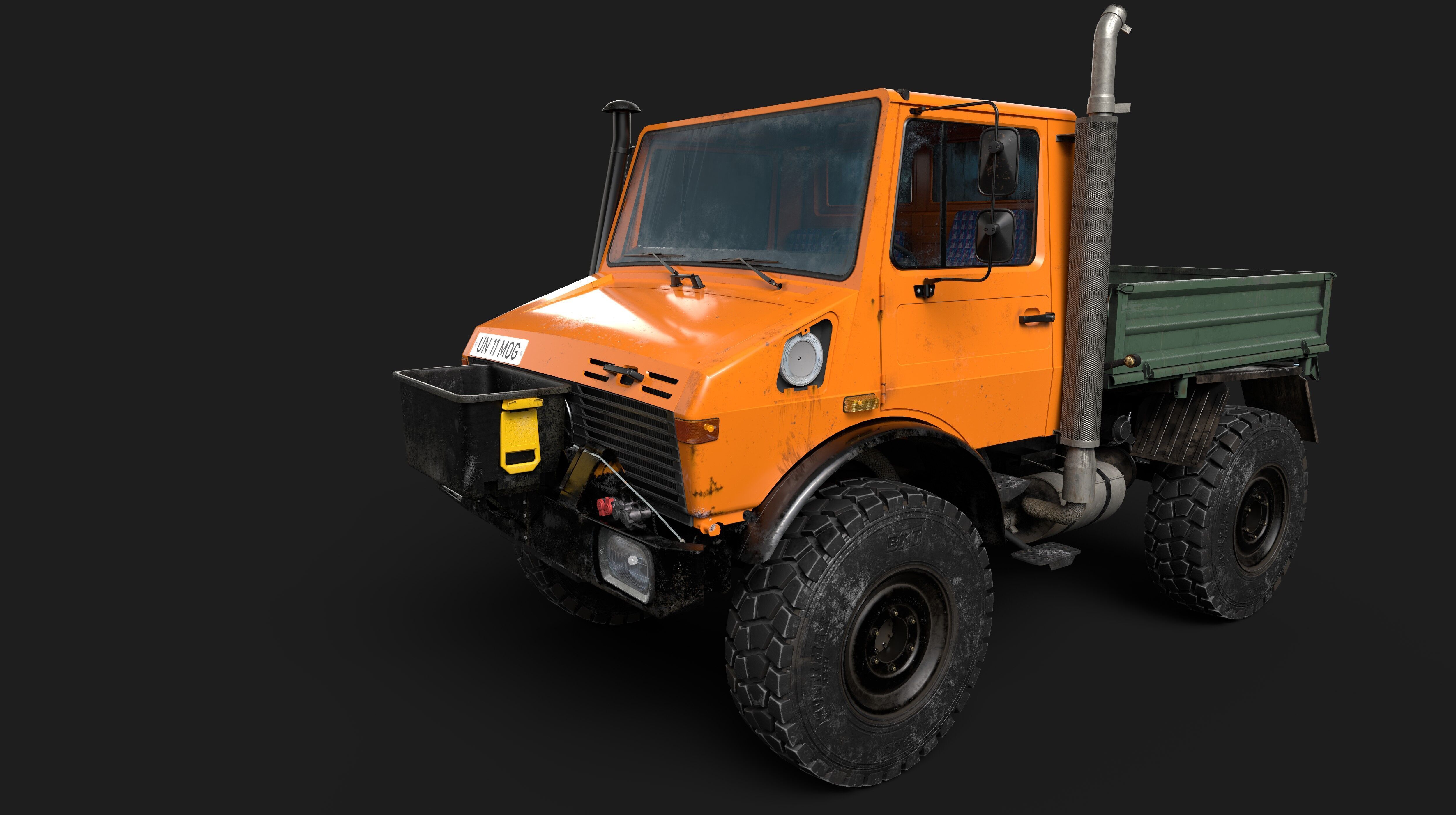 Unimog U1650 Low-poly 3D model_8
