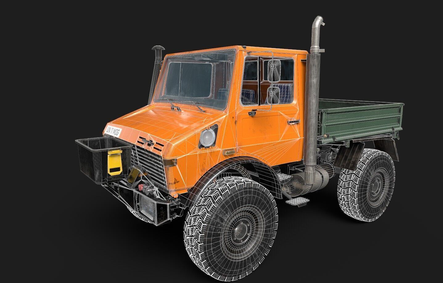 Unimog U1650 Low-poly 3D model_10