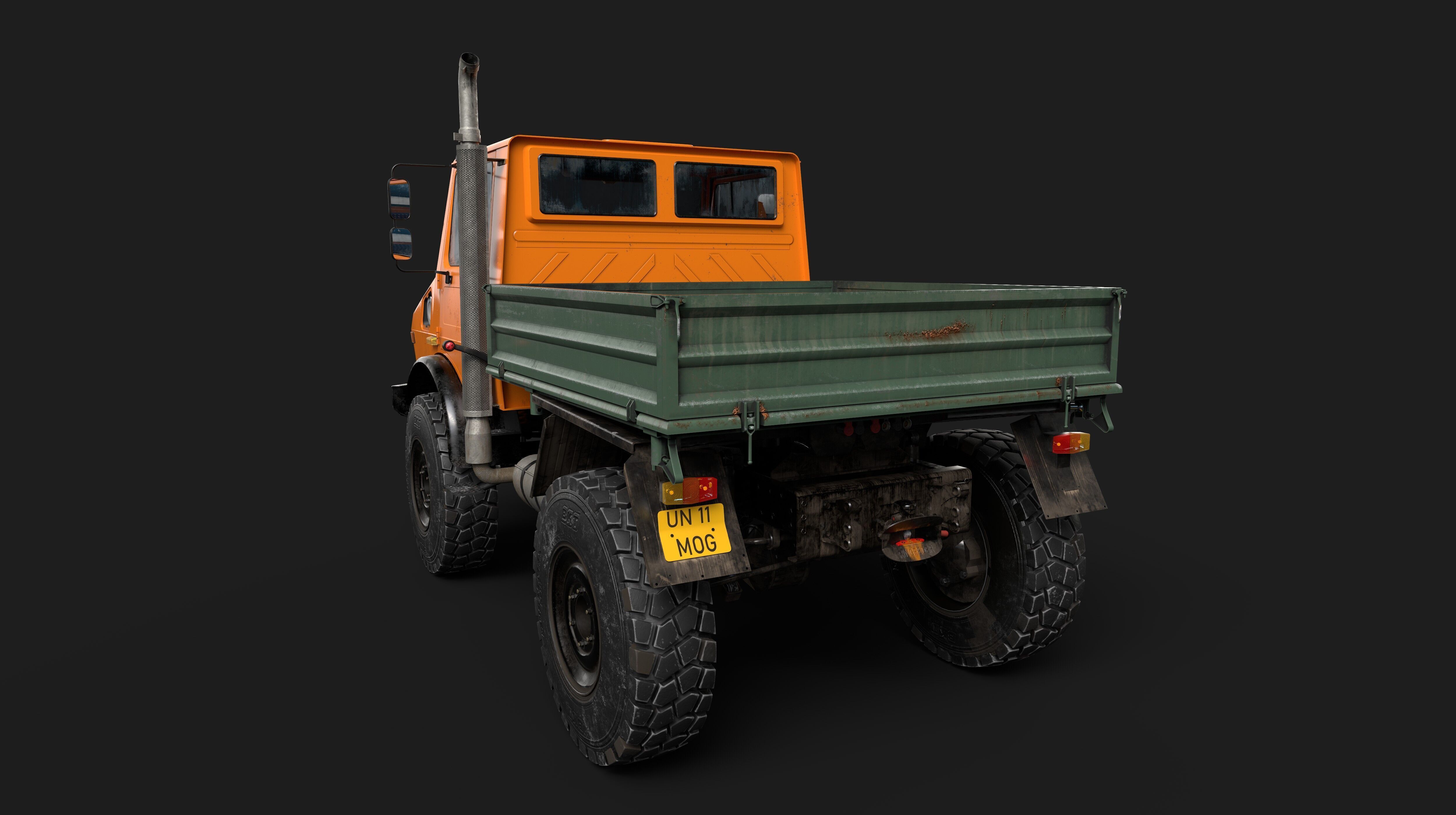 Unimog U1650 Low-poly 3D model_2