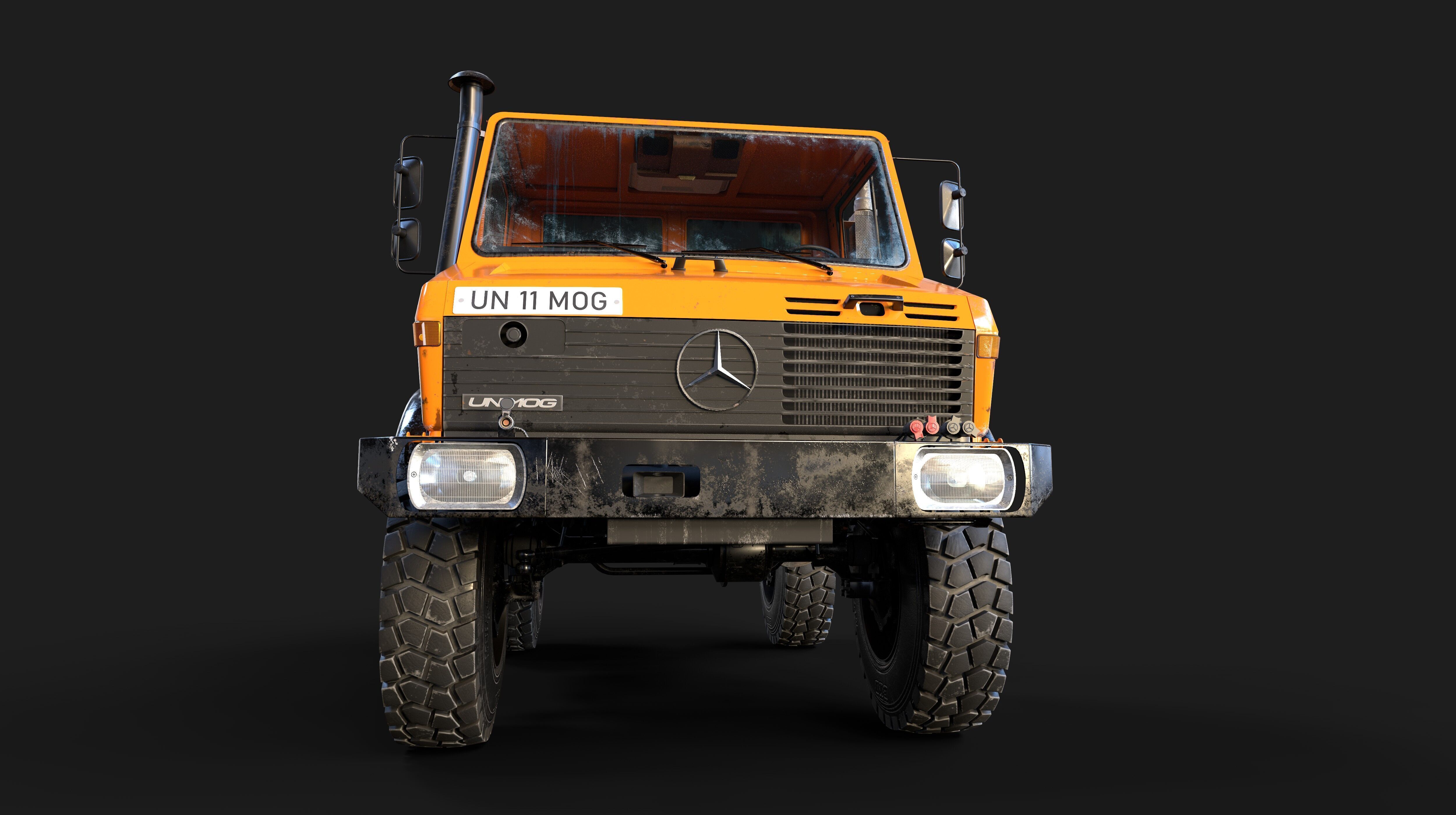 Unimog U1650 Low-poly 3D model_6