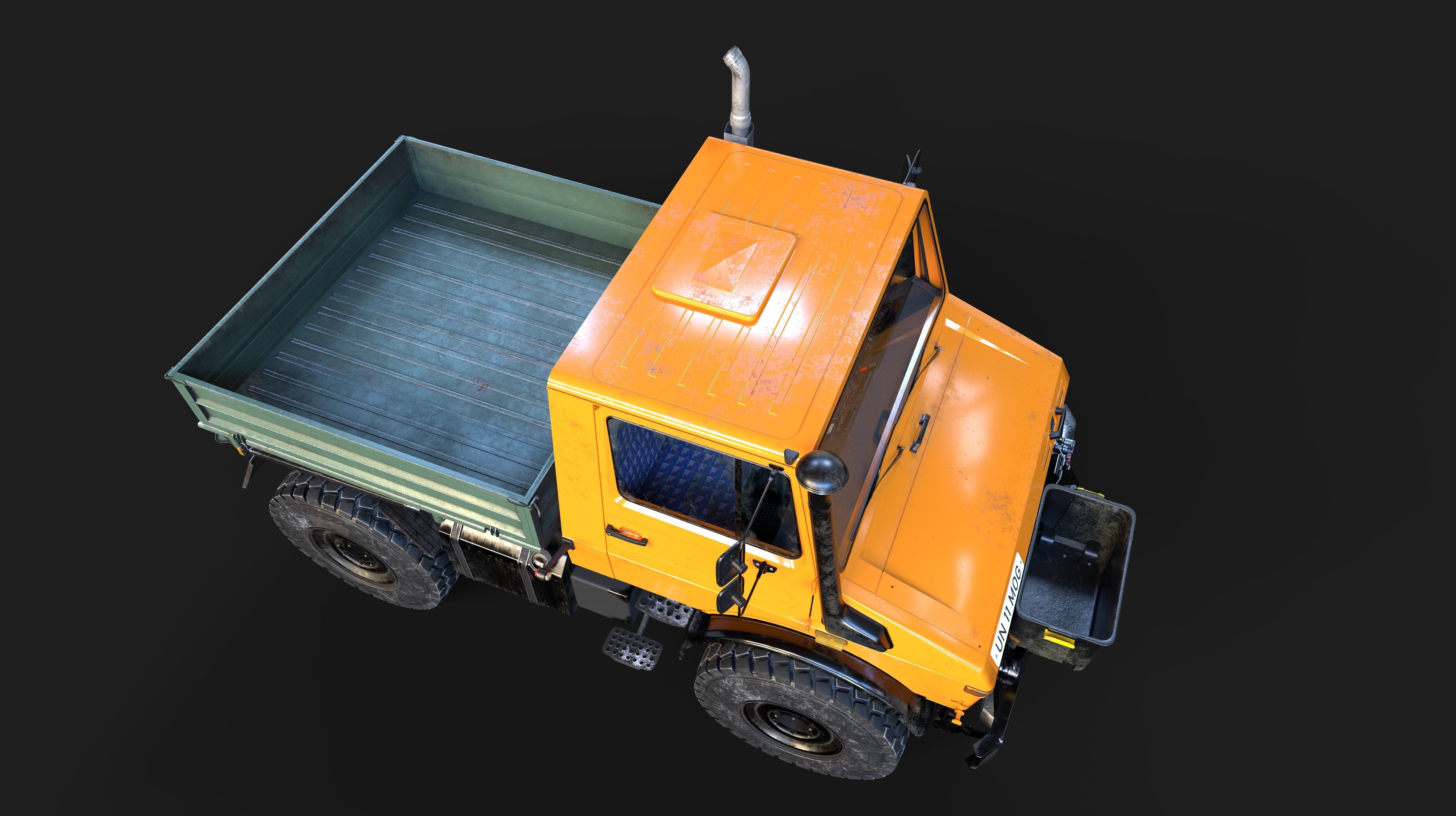 Unimog U1650 Low-poly 3D model_1
