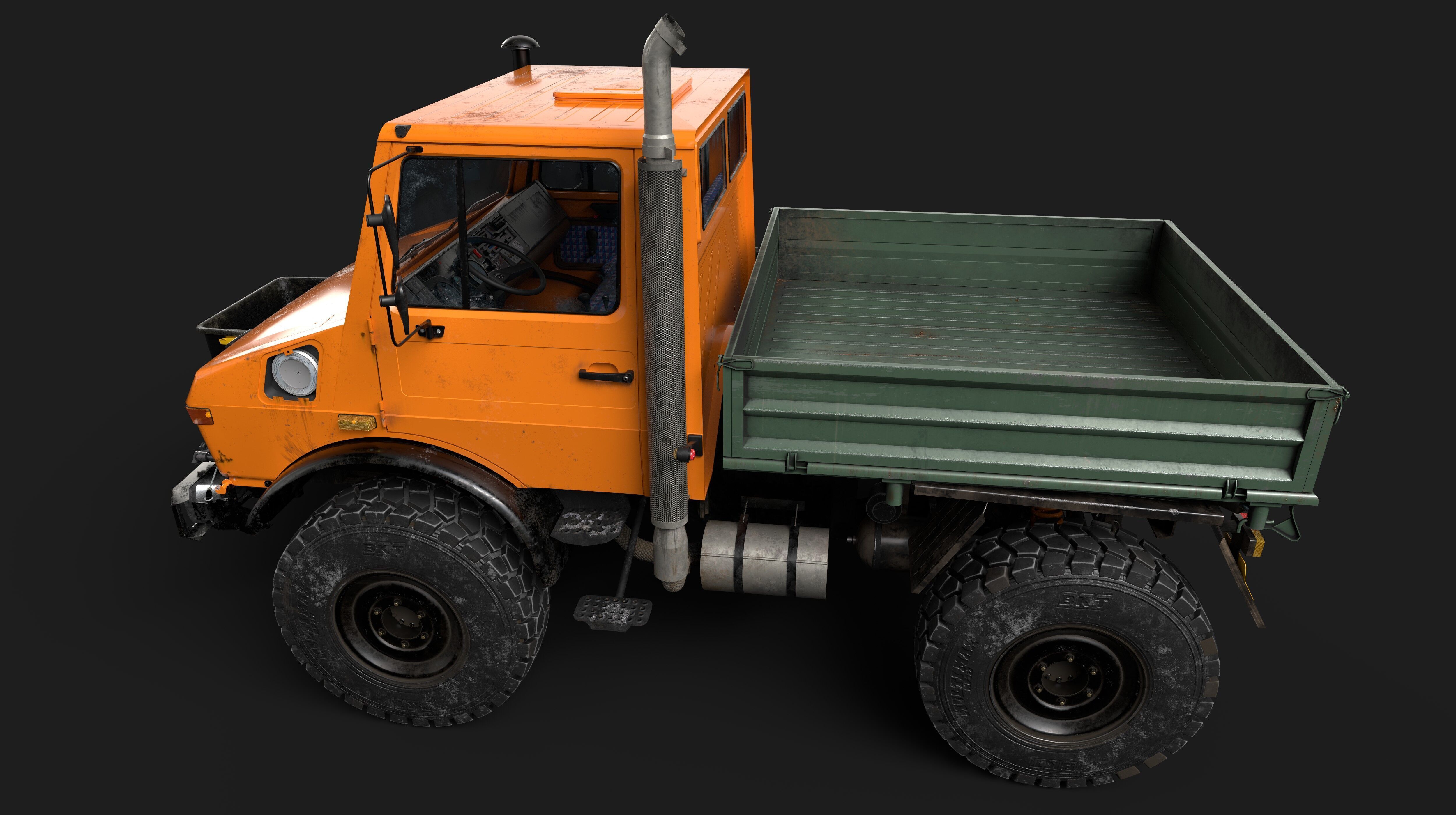 Unimog U1650 Low-poly 3D model_4