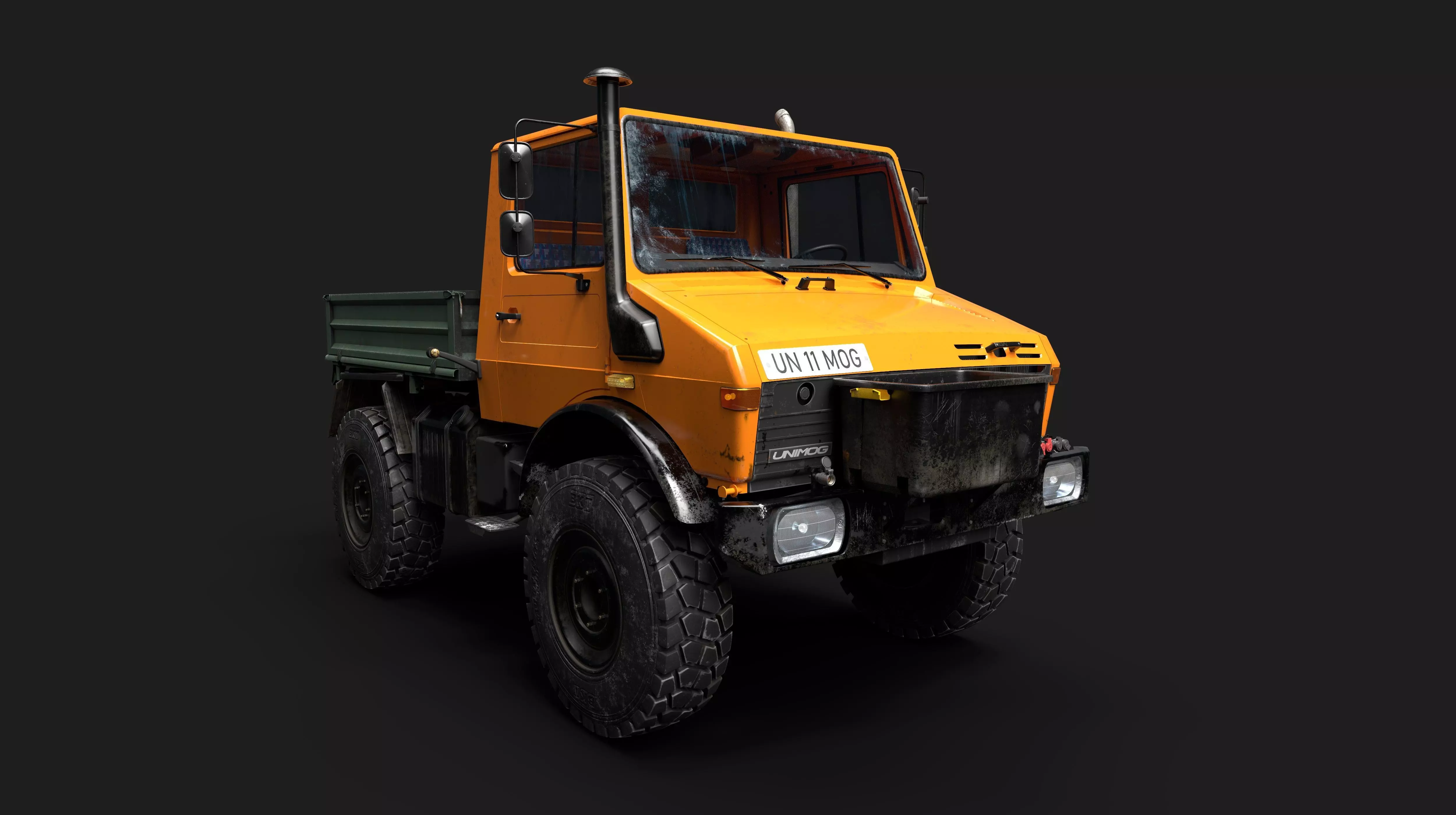 Unimog U1650 Low-poly 3D model_0