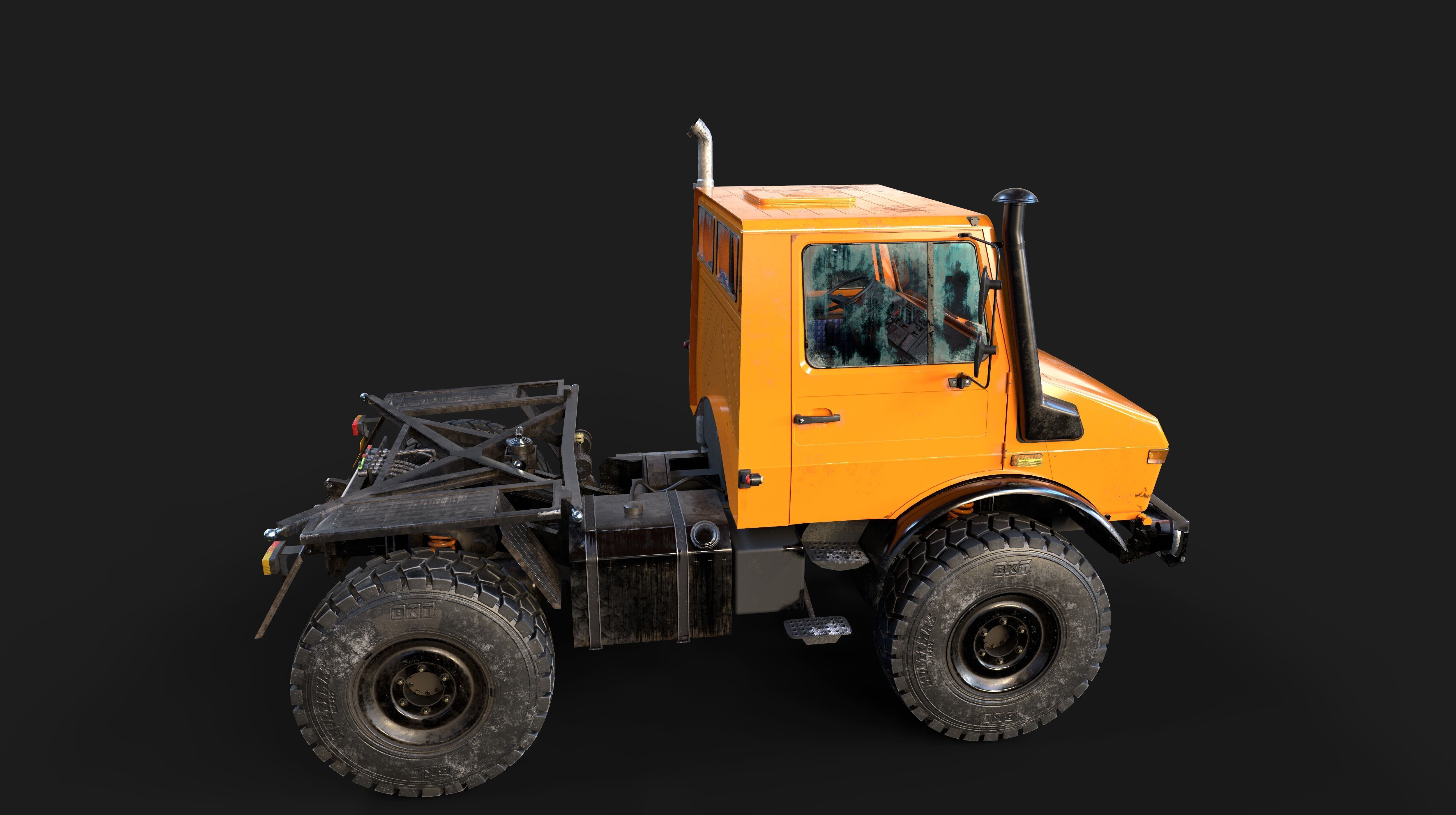 Unimog U1650 Low-poly 3D model_7